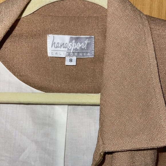 Hana Sport Vintage Womens Jacket Size 8 Tan Zipper Front Pockets Casual - Picture 3 of 10
